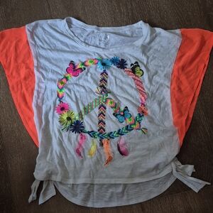 Colorful Peace Sign Justice Girls Shirt